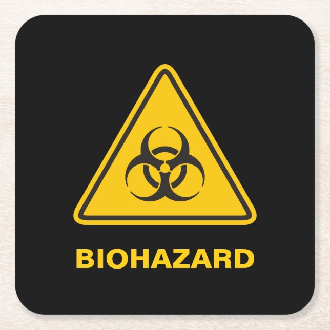 Biohazard Icon Rechteckiger Pappuntersetzer (Vorderseite)
