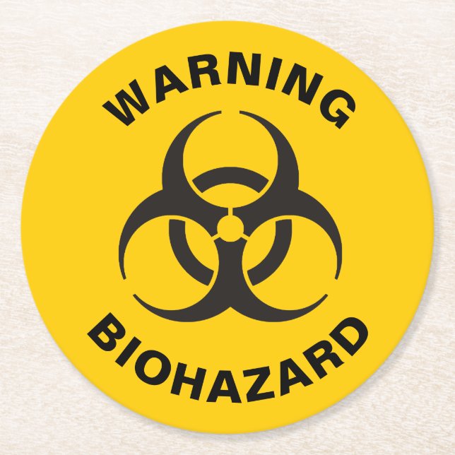 Biohazard Icon Runder Pappuntersetzer (Vorderseite)