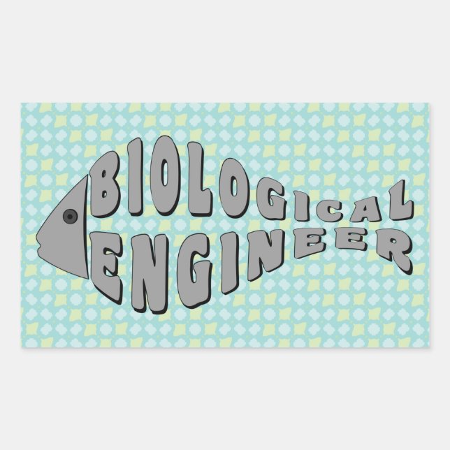 Bioingenieur Graufisch Rechteckiger Aufkleber (Vorderseite)