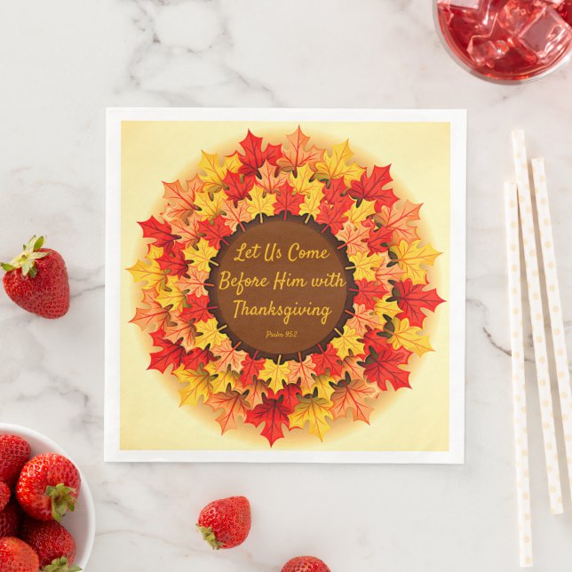 Biokonzept Herbst lässt Erntedank Serviette (Beispiel)