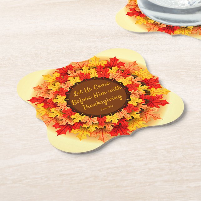 Biokonzept Herbst lässt Erntedank Untersetzer (angewinkelt)