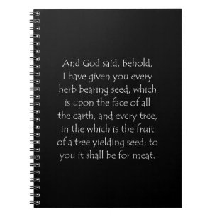 Biokunstquote Genesis 1 29 Notizblock