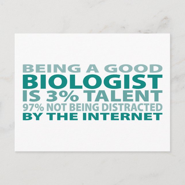 Biologe 3% Talent Postkarte (Vorderseite)