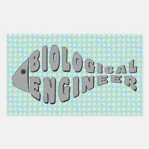 Biologe Ingenieur Grauer Fisch Rechteckiger Aufkleber