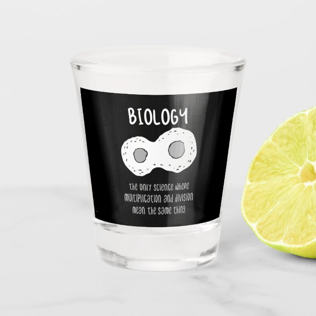 Biologie - Biologie - das einzige Geschenk der Wis Schnapsglas (Vorderseite)