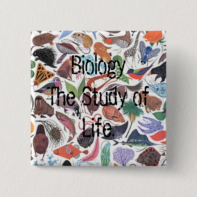 Biologie, Biologie die Studie des Lebens Button (Vorderseite)