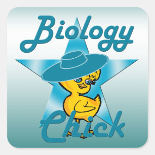 Biologie-Chick #7 Quadratischer Aufkleber