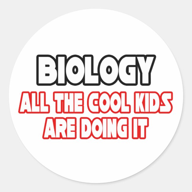 Biologie... Coole Kinder Runder Aufkleber (Vorderseite)