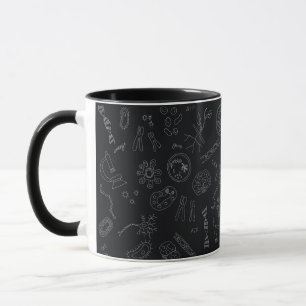 Biologie-Diagramm weiß auf schwarz Tasse