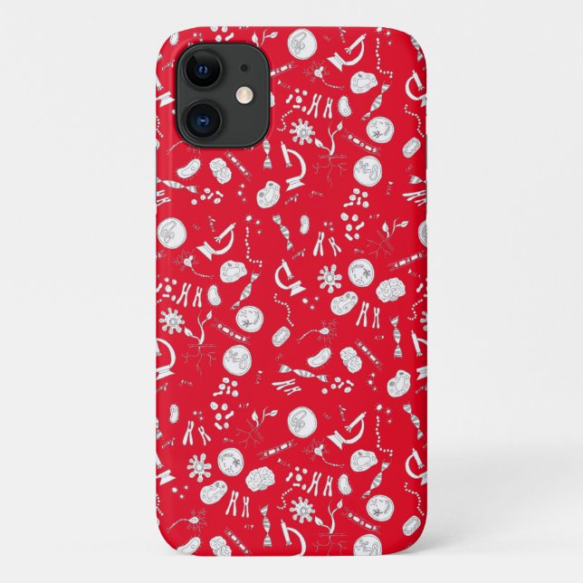 Biologie-Diagramm, weiß und rot Case-Mate iPhone Hülle (Rückseite)