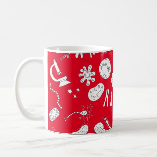 Biologie-Diagramm, weiß und rot Kaffeetasse (Links)