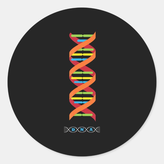 Biologie DNA Molekül Lehrergene Runder Aufkleber (Vorderseite)