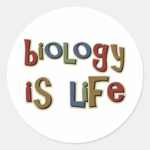 Biologie ist Leben-lustiges Wortspiel Runder Aufkleber