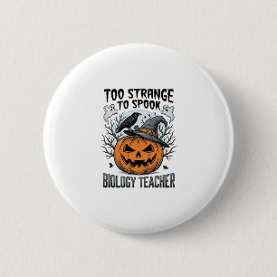 Biologie-Lehrer-Halloween-Shirt Gruseliger Kürbis  Button