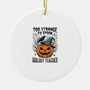 Biologie-Lehrer-Halloween-Shirt Gruseliger Kürbis Keramik Ornament
