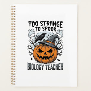 Biologie-Lehrer-Halloween-Shirt Gruseliger Kürbis Planer