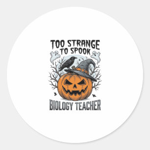 Biologie-Lehrer-Halloween-Shirt Gruseliger Kürbis Runder Aufkleber