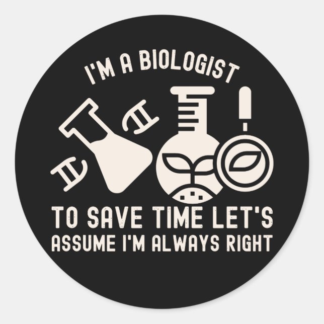 Biologie Major, Biologie Lover4 Runder Aufkleber (Vorderseite)