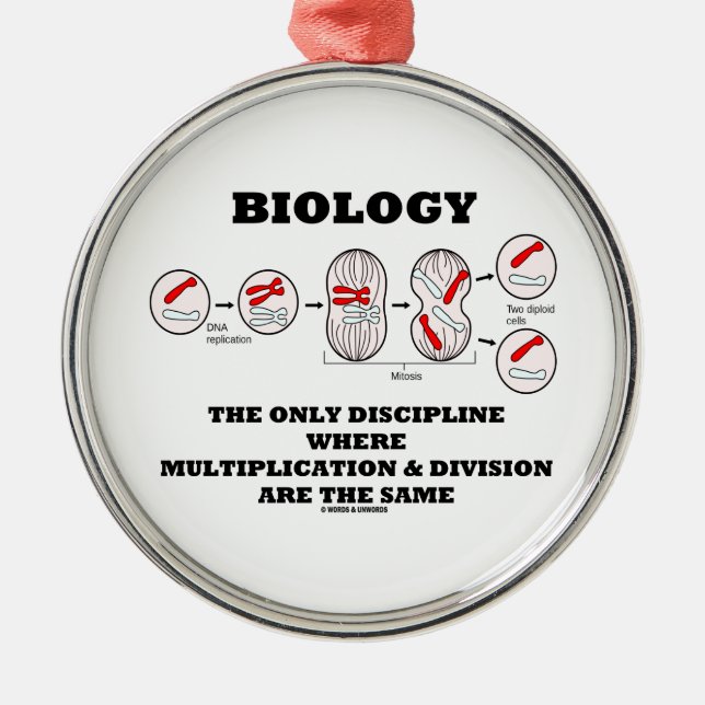 Biologie-nur Disziplin-Vermehrungs-Abteilung Silbernes Ornament (Vorne)