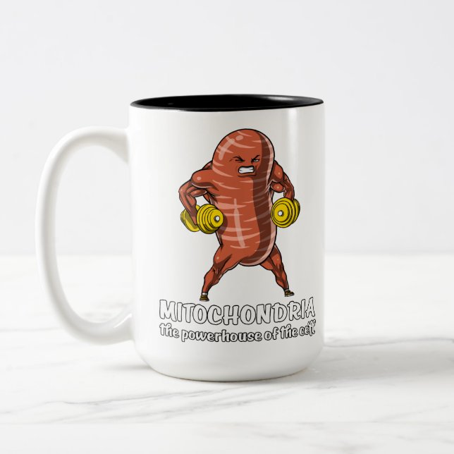 Biologie-Wissenschafts-Mitochondrien-lustiger Witz Zweifarbige Tasse (Links)