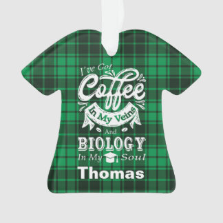 Biologiekaffee in meinen Venen Kariert Ornament