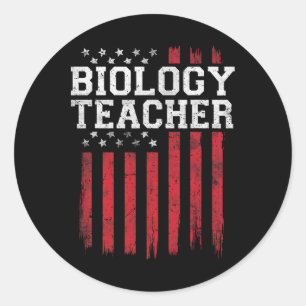 Biologielehrer American Flag USA Patriot Patrioti Runder Aufkleber