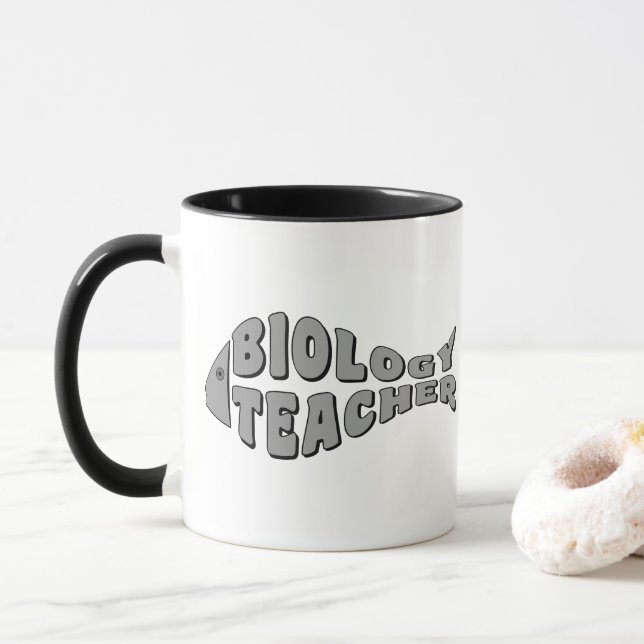 Biologielehrer Fisch Tasse (Mit Donut)