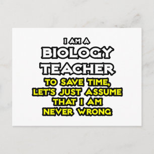 Biologielehrer ... Nehmen Sie an, ich habe nie Unr Postkarte