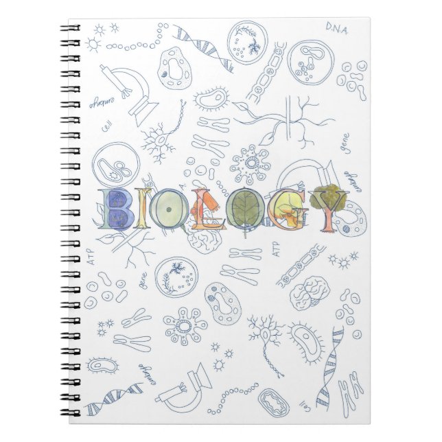 Biologietypographie und -diagramme notizblock (Vorderseite)