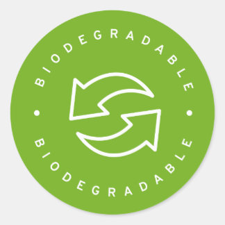 biologisch abbaubar runder aufkleber