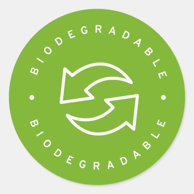 biologisch abbaubar runder aufkleber (Vorderseite)