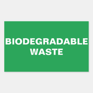 Biologisch Abbaubares Abfall-Schild Rechteckiger Aufkleber