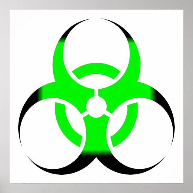 Biologische Biogefährdung Symbol grün und schwarz Poster (Vorne)