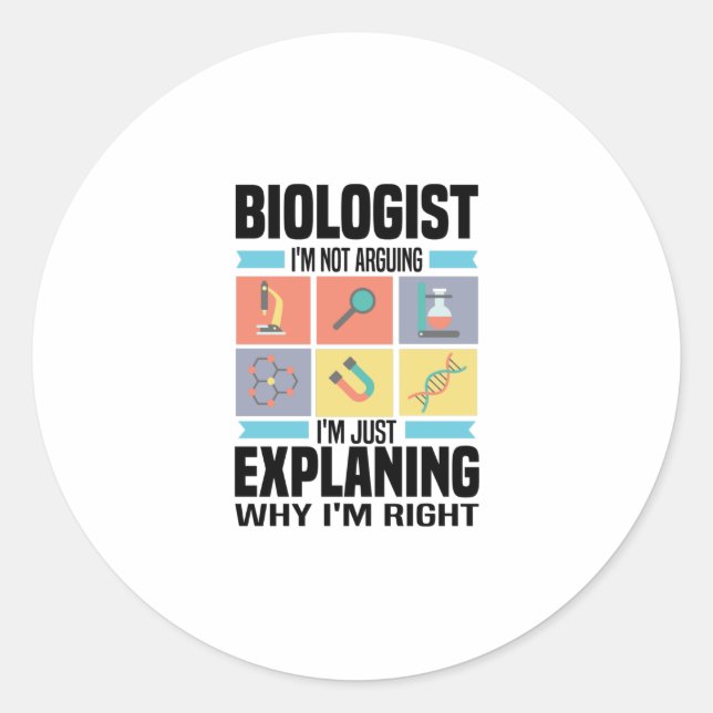 Biologische Geschenke | Biologen Dozent für Naturw Runder Aufkleber (Vorderseite)