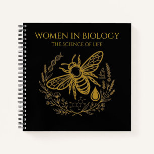 Biology Bee & Golden DNA Quadratheft Notizbuch