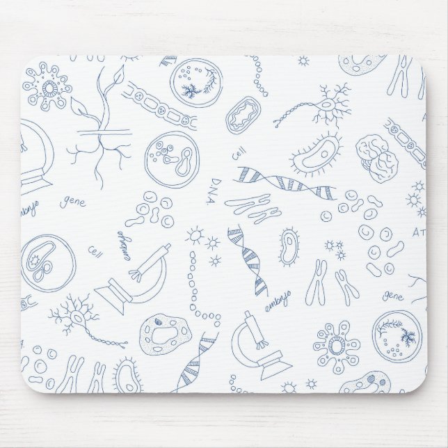 Biology scientific diagrams design mousepad (Vorne)