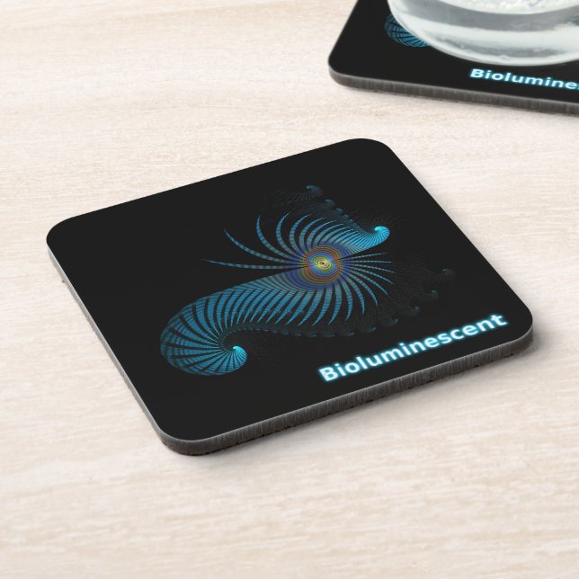 Biolumineszente Alien Sea Creation Getränkeuntersetzer (Linke Seite)