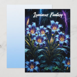 Biolumineszente Blume Nachtgartenillustrierung Einladung