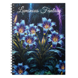 Biolumineszente Blume Nachtgartenillustrierung Notizblock