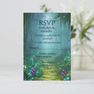 Biolumineszente Hochzeitskollektion Eleganz RSVP Karte