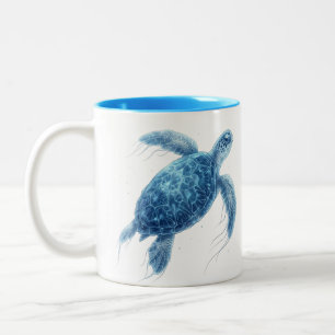 Biolumineszenter blauer Meeresschildkröten-Zweifar Zweifarbige Tasse