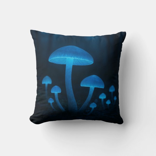 Biolumineszenter Pilzwald Kissen (Vorderseite)