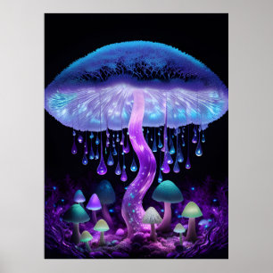 Biolumineszentes Fantasy-Pilz-Poster-Set Poster