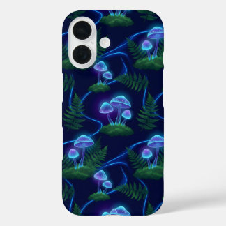 Biolumineszentes Leuchtmuster von Pilzen iPhone 16 Hülle