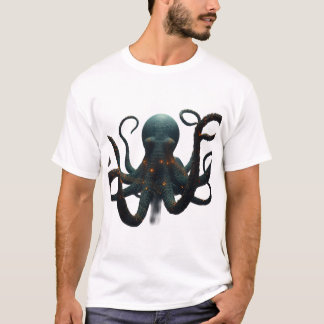 Biolumineszentes Tiefsee-Oktopus-Grafik-T-Shirt - T-Shirt