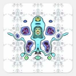 Biomechanische Alien drone / Alien Tintenfisch v2 Quadratischer Aufkleber