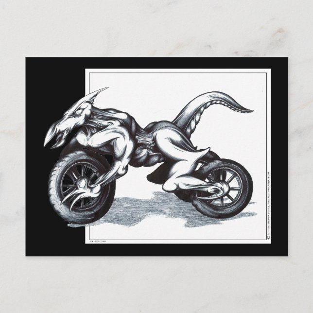Biomechanischer Draconic Trike Postkarte (Vorderseite)