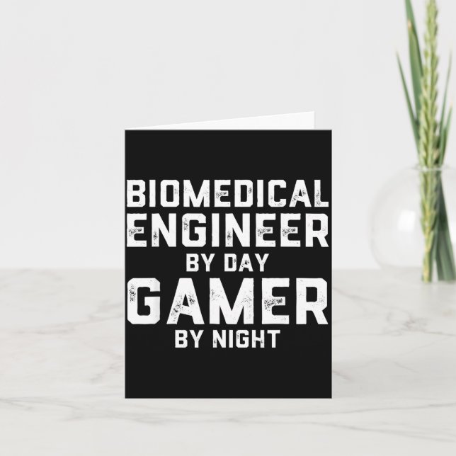 Biomedical Engineer By Day Gamer By Night Bio Med  Karte (Vorderseite)