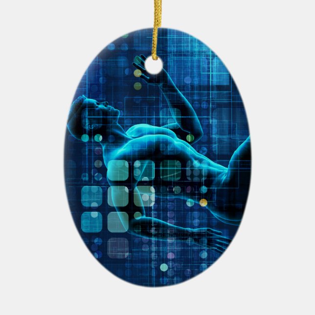 Biomedizinische Technik oder BME als Konzept Keramik Ornament (Vorne)