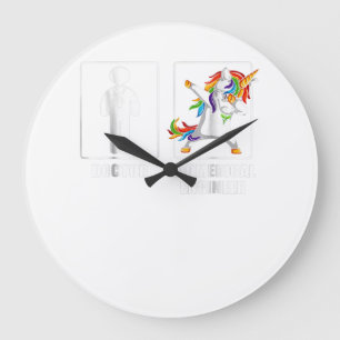 Biomedizinischer Ingenieur Einhorn Dabbing Lustige Große Wanduhr